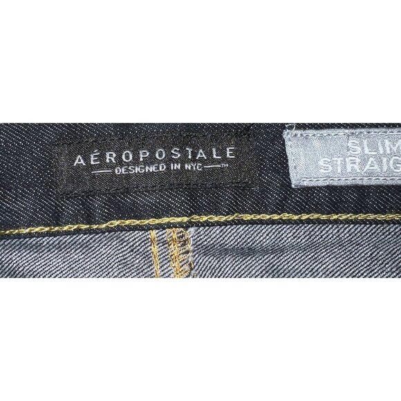 New Aeropostale Slim Straight Fit Jeans Men's Dark Denim 5-pocket 31/32 NWOT - Picture 3 of 3